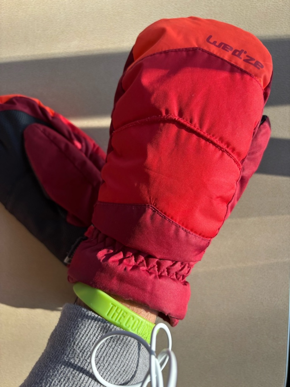 Kids Red Ski Mittens - Insulated Winter Gloves